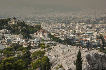 Fototapeta na wymiar ATHENS/GREECE 6TH OCTOBER 2006 - View over Athens from Acropolis