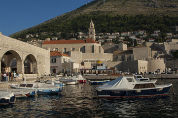 DUBROVNIK/CROATIA 2ND OCTOBER 2006 - Old harbour and boats
