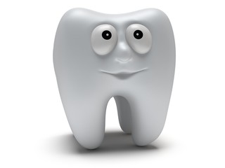Cute healthy tooth with funny face