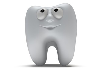 Cute healthy tooth with funny face