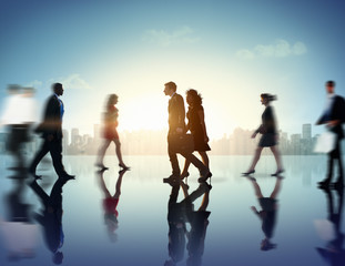 Naklejka premium Business People Commuter Corporate Cityscape Pedestrian Concept