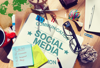 Naklejka premium Social Media Communication Connect Socail Network Concept