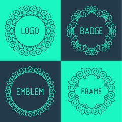 Vector outline frames and badges.
