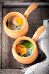 Baked eggs with spinach