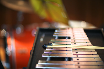 Xylophone with a pair of mallets