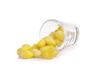 Boiled Ginkgo Nuts isolated on white background