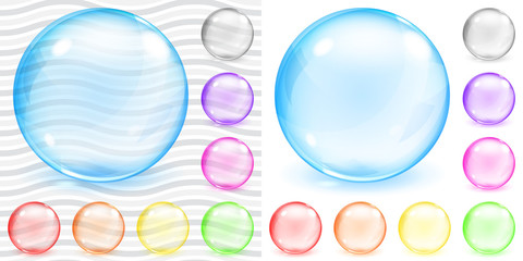 Multicolored transparent and opaque glass spheres