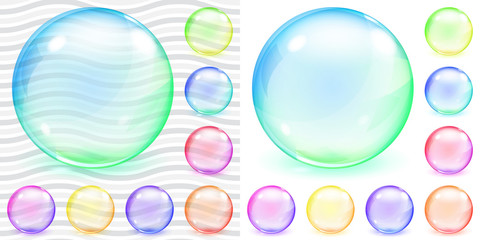 Multicolored transparent and opaque glass spheres