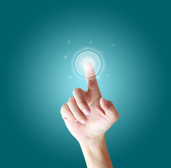 hand pressing business type of modern buttons