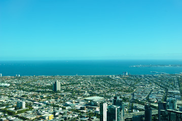 Naklejka na ściany i meble Melbourne City Aerial View