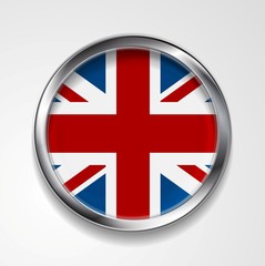 United Kingdom of Great Britain metal button flag