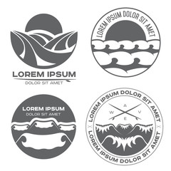 Wave logo label