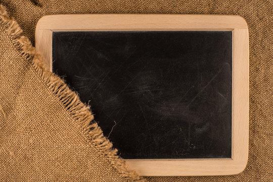 blackboard and napkin of brown color