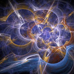 Abstract shapes made of fractal textures.