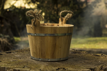 Old pail on the stump