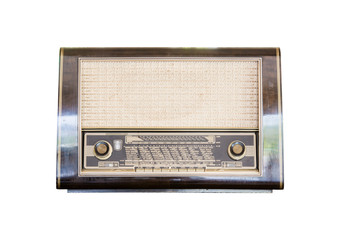 Fototapeta premium Old radio receiver of the last century isolate