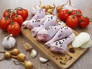 chicken drumstick with vegetables