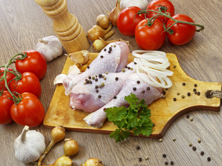 chicken drumstick with vegetables