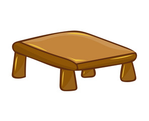 Wooden table isolated illustration