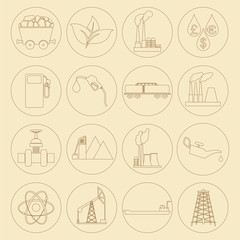 Fototapeta premium Set 16 fuel and energy icons