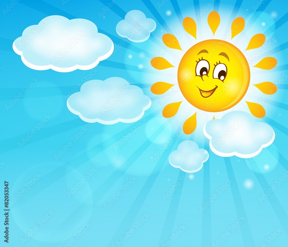 Fototapete Image with happy sun theme 5