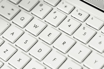 Keyboard with white blank Enter button, with copyspace