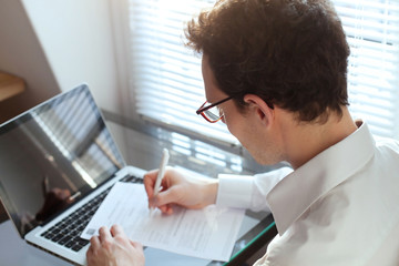 businessman working with documents in the office