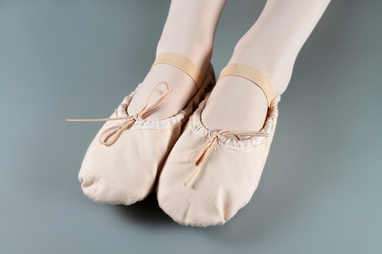 Close up of a ballet slippers