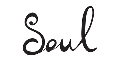 Hand-written word SOUL, lettering