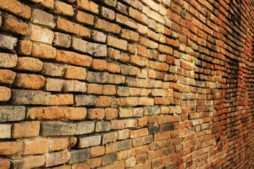 Close up of brick wall ending in infinity