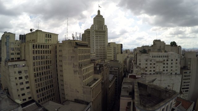 Aerial View of the Banespa building in Sao Paulo, Brazil