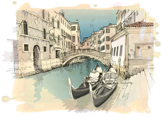 2 gondolas. Campo S.Maria Formosa. Venice