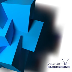 Abstract background with overlapping blue cubes