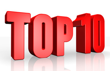 Top 10 - 3d illustration on white background