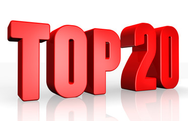 Top 20 - 3d illustration on white background