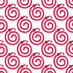 Watercolor seamless pattern with fire hose on the white