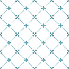 Naklejka premium Seamless watercolor pattern with floral elements on the white