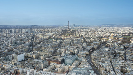 Panoramic aerial view of Paris