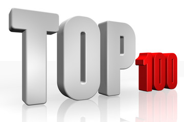 Top 100 - 3d illustration on white background
