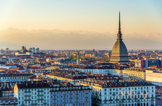 View Of Turin In The Evening - Italy