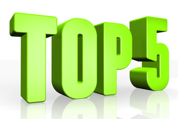 Top 5 - 3d illustration on white background