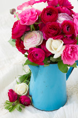 bunch of pink ranunculus flowers