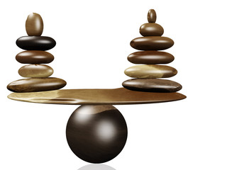 With stones equilibrium through balance
