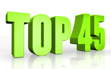 Top 45 - 3d illustration on white background
