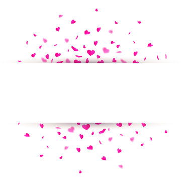 Herzkonfetti Banner - Pink