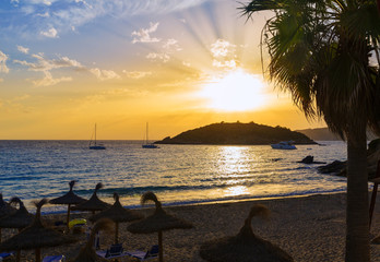 Majorca sunset in sant Elm near sa Dragonera