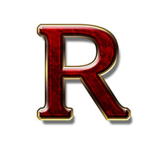 Letter R - precious stone is red