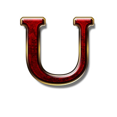Letter U - precious stone is red