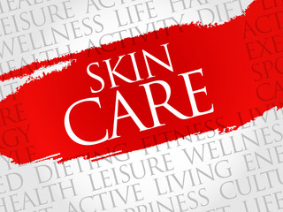 Skin care word cloud, health concept