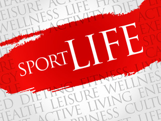 Sport Life word cloud, health concept
